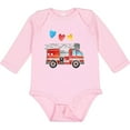 thumbnail image 3 of Inktastic Valentine's Day Fire Truck with Hearts Boys or Girls Long Sleeve Baby Bodysuit, 3 of 5