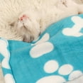 thumbnail image 5 of Pet Sleep Mat Pad Bed Cover Puppy Blanket Cushion Dog Cat Fleece Blankets With Leopard Print And Bone Paw Print Kitten Soft Warm Blanket For Animals, 5 of 6