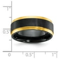 thumbnail image 2 of Zirconium Polished Yellow Ip Plated With Brushed Black Center 8mm Band Size 11.5 Ring for Women and Men, 2 of 2