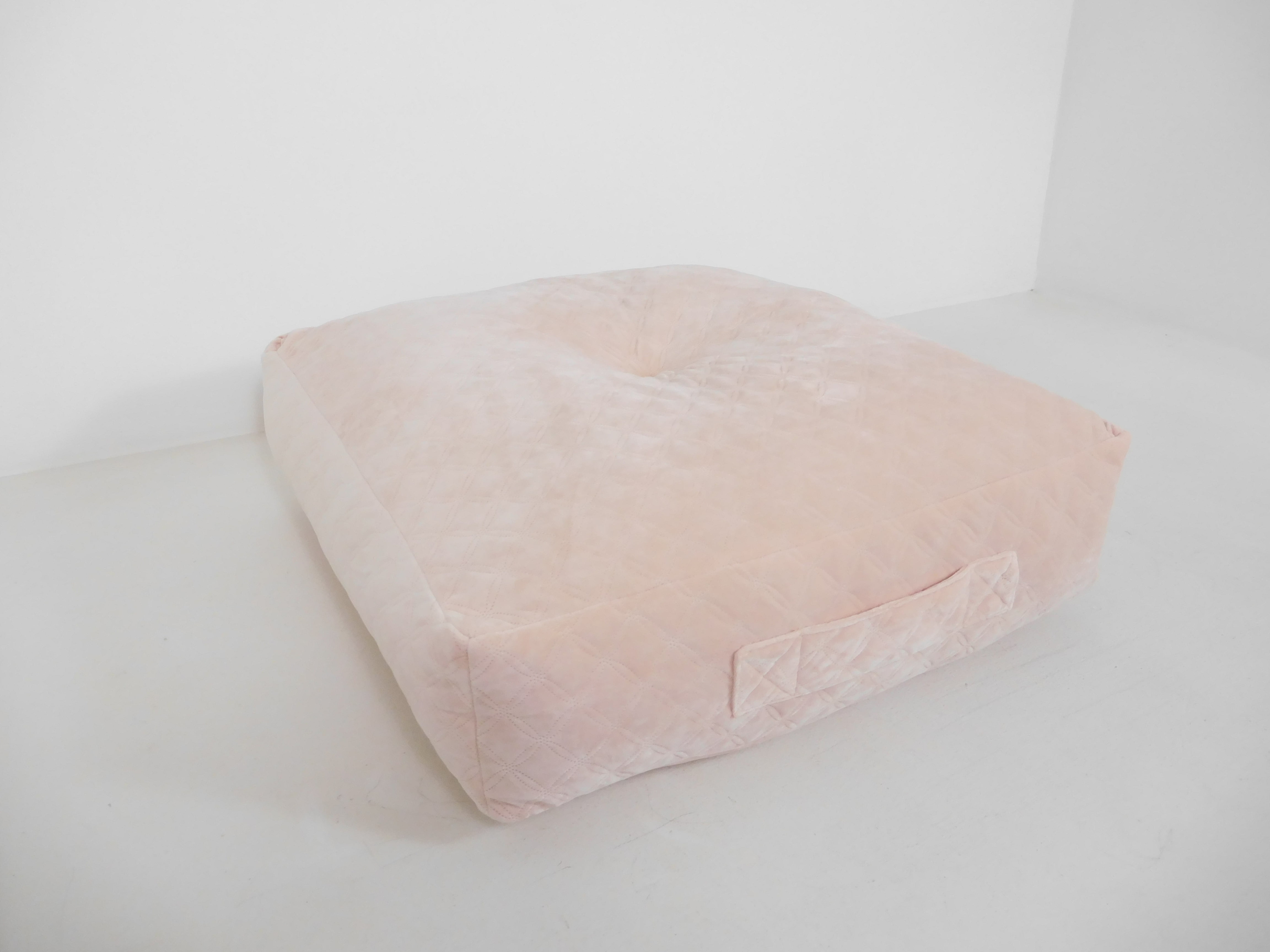 pink velvet floor cushion
