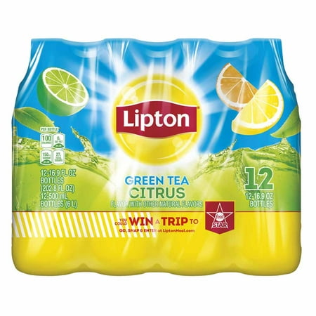 (2 Pack) Lipton Green Citrus Iced Tea, 16.9 Fl Oz, 12 (Best Bottled Ice Tea)