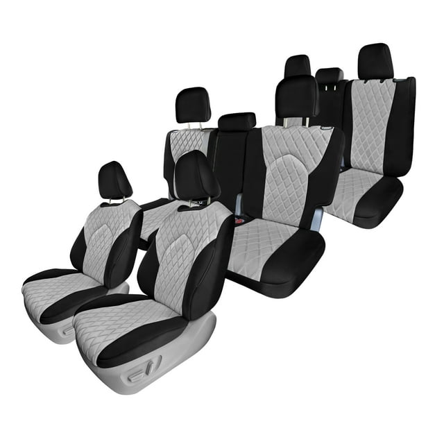 For Toyota Highlander LE 2020-2024 FH Group Neoprene Custom Fit Waterproof Car Seat Covers Gray - Full Set