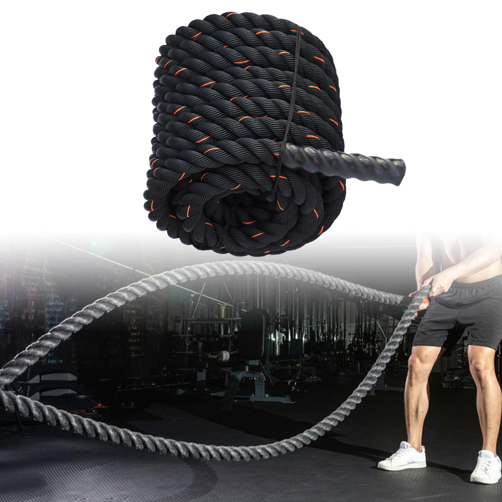 QccHieUs Battle Exercise 9.18ft/9.8ft Durable Improve Strength Professional Skipping Rope 25mmx2.8m Yellow