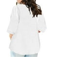 thumbnail image 6 of Stylish Olyvenn Plus Size Tops for Women Solid Summer Tops V Neck Short Sleeve T Shirts Oversized Trendy Dressy Casual Blouses White L, 6 of 6