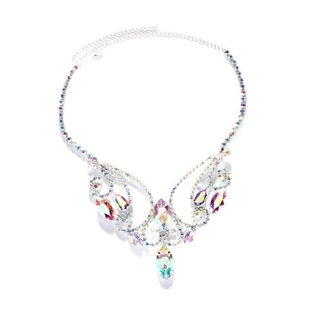 Collar grueso para mujer, diseño llamativo, ajustable, joyería para novia, regalo Plata
