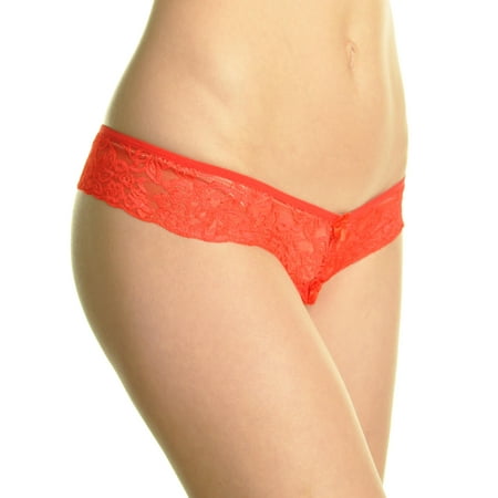 Jezebel Nylon Thongs - Nylon Sexy See-Through All Lace Crothchless Thongs 2 Pack