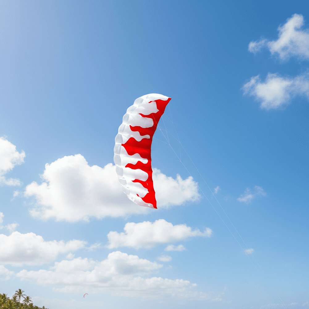 Vjnyvs Flame Design Parachute Kite Double Line Stunt Soft Parafoil Kite Surfing Sport Kites for Outdoor Beach Activity Games for Adults