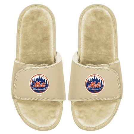 

Men s ISlide Tan New York Mets Dune Faux Fur Slide Sandals