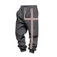 thumbnail image 3 of Ceisia Men Solid Color Loose Casual Pants Elastic Waist Drawstring Sports Gift Work Trousers, 3 of 8