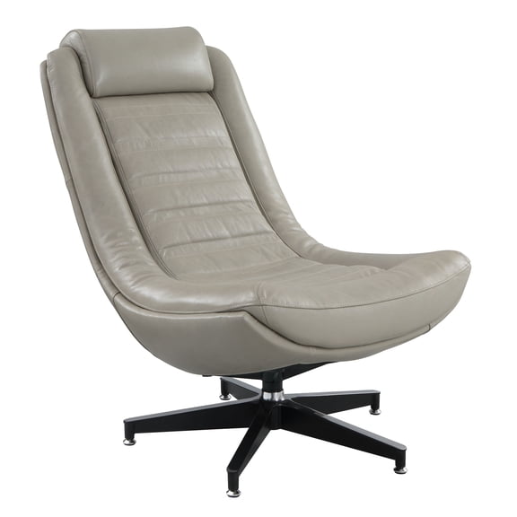 Piran Twilight Top Grain Leather Accent Chair with Swivel
