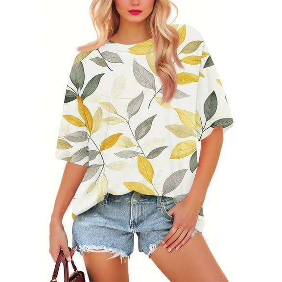 NAMTYQX Tshirts Shirts for Women Plus Size Classic Lightweight Crewneck Graphic Popular Casual Loose Fitting Short Sleeve Hot Pink Size 3XL