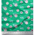 thumbnail image 1 of Soimoi Green Heavy Canvas Fabric Leaves & Anemone Floral Print Sewing Fabric Yard 58 Inch Wide, 1 of 3