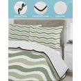 thumbnail image 4 of Quilts Twin XL Size, Sage Green Soft Comforter Bedding Set for Bed, Abstract Geometric Ocean Wave Stripe Lightweight Quilted Bedspread with Pillow Cover(2 Pieces) for All Season, 68x98 Inch, 4 of 6