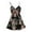 Black, variant on FRSASU Plus size Pajamas Women Lace Sling Vest Hollow Floral See-Through Ladies Nightdress Set Pink 10(XL)