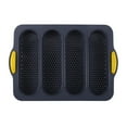 thumbnail image 1 of Dusknt Nonstick Loaf Pan & Heat Resistant Baguette Bread Pan Silicone Non Stick French Bread Mould 4 Tray Loaf Pan Bake Non Stick Baking Oven Toaster Pan Silicone Sandwich French Baking Tray, 1 of 3