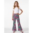 thumbnail image 2 of 7-8Y Girls Colored Flared Pants Digital Print Trousers Slim-Fit Wide Leg Flare for Spring Summer Autumn, 2 of 6