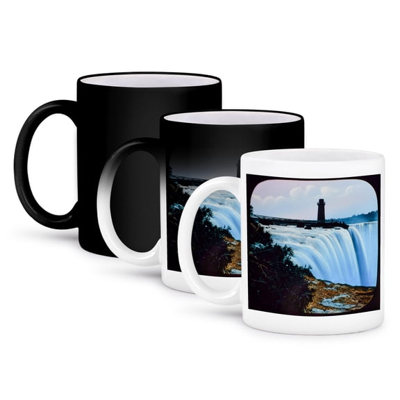 3dRose, Magic Lantern Slide Niagara Falls Terrapin Tower Circa 1890, 11oz Magic Transforming Mug