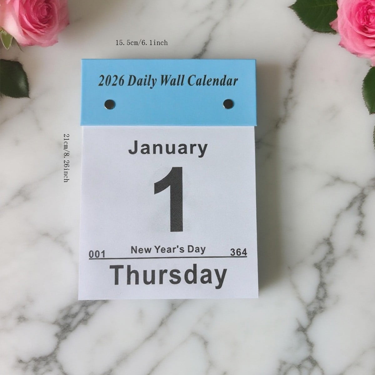 Nkmbld Wall Calendar 2026 Tearable Calendar 365 Days One Sheet A Day Hanging Calendar, Seasonal Wall Calendar 2026 for Home, Office, Teacher Supplies