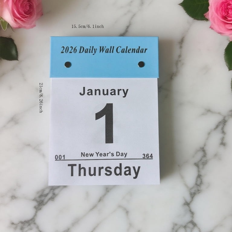 2026 Daily Tear-Off Wall Calendar, 365-Day Hanging Calendar with