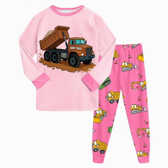 TOWED22 Toddler Baby Boy Fall Winter Clothes Print Long Sleeve Sweatshirt Pullover Tops Pants Outfit Set Size:3-4 Y,Color:Pink