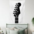 thumbnail image 4 of Guitar Tapestry, Monochrome Style Interpretation of a Half Guitar with Strings Cords, Wall Hanging for Bedroom Living Room Dorm Decor, 40W X 60L Inches, Charcoal Grey and White, by Ambesonne, 4 of 5