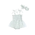 thumbnail image 1 of ZAXARRA Bébé Fille Robe Romper Canne/christmas Tree Print Robe Sans Manches Romper et Bandeau 2 Tenues de Pièce, 1 of 6