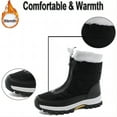 thumbnail image 2 of Women's Winter Snow Boots Outdoor Hiking Skiing Comfortable Anti-Slip Plush Zipper Cold-Resistant Thickened High Boots Black 8 US, 2 of 7