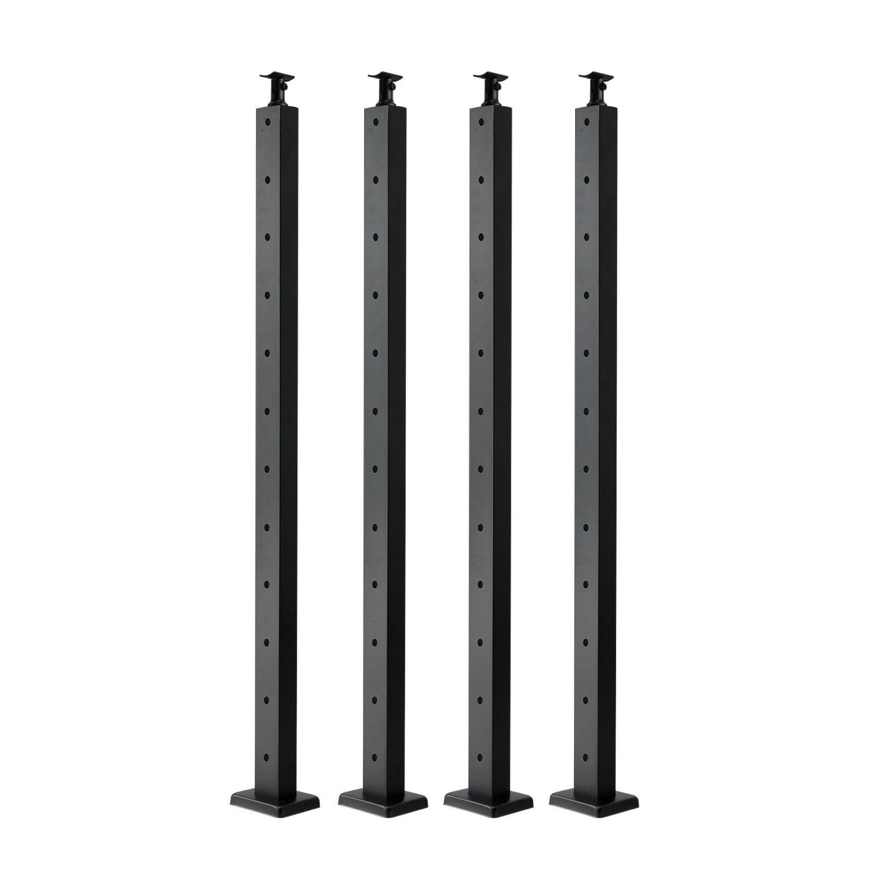 Senmit 36x 3/4 Aluminum Deck Balusters- Indoor Outdoor Metal Deck Railing Sprindles - Hollow Round Stair Spindles for Deck Porch - Matte Black Coated 10 Pack