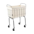 thumbnail image 4 of Cesta de lavandería con ruedas Rolling Laundry Hamper Organizador de canasta de ropa de marco de metal resistente para hotel para Hotel Farmhouse, 4 of 8