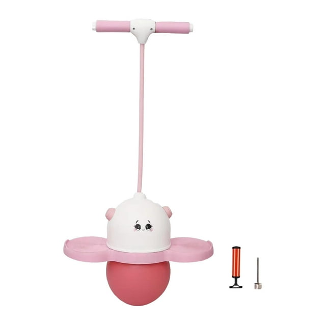 Pelota de salto Pogo, juguete de salto Pogo, juegos de entrenamiento, ejercicio, entrenamiento de equilibrio, parque infantil antideslizante con luz, Rosa