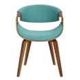 thumbnail image 5 of Curvo Mid-Century Modern Dining/Accent Chair in Walnut and Teal Fabric by LumiSource, 5 of 5