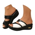 thumbnail image 1 of Dakaela Womens Orthotic Walking Sandals Arch Support Summer Slides Platform Wedge Flip Flops Black 8, 1 of 7