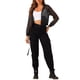 thumbnail image 2 of INSPIRAR CHIC Sudadera con cremallera para mujer 2023 Moda Chaquetas bomber de malla transparente L Negro, 2 of 6
