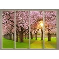 thumbnail image 2 of Wall26 - Sun Shining Through Rows of Pink Cherry Blossom Trees Viewed from Sliding Door - Creative Wall Mural, Peel and Stick Wallpaper, Home Decor - 66x96 inches, 2 of 6