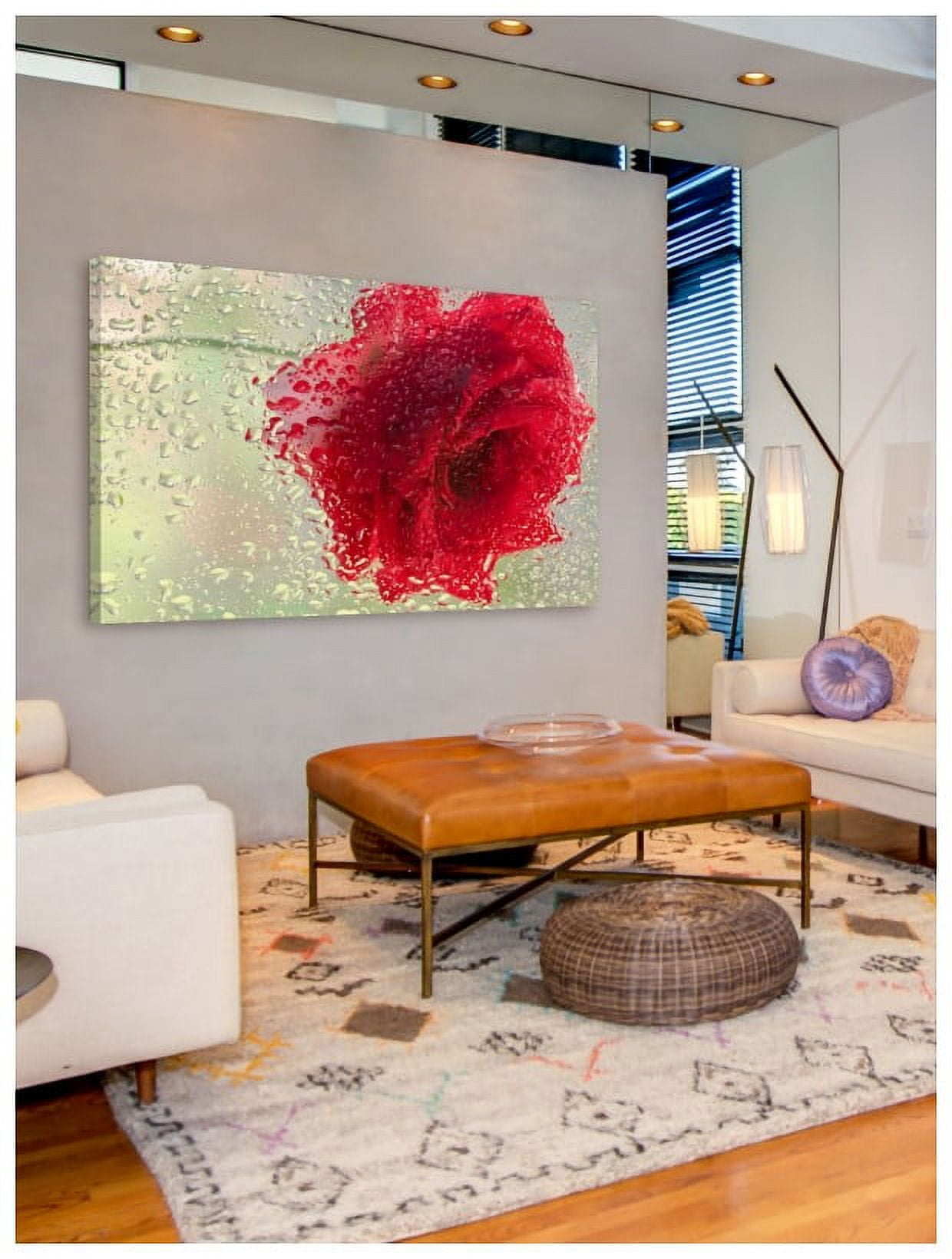 Marmont Hill "Red Rose in a Light Rain" Painting Print on Canvas