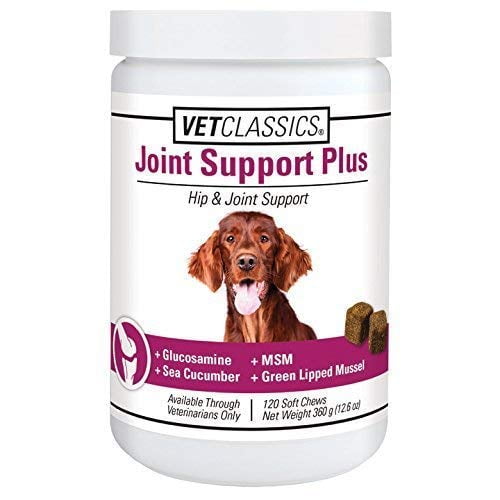 Vet Classics Joint Support Plus Dog Supplement - Hip Health Supplement for Dogs - Alleviate Aches, Discomfort - for Flexibility, Healthy Joint in Canines - Antioxidants - 120 Soft Chews