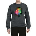 thumbnail image 2 of Lion Paint Art Splatter Abstract Art Animal Lover Unisex Crewneck Graphic Sweatshirt, Charcoal, 2XL, 2 of 3