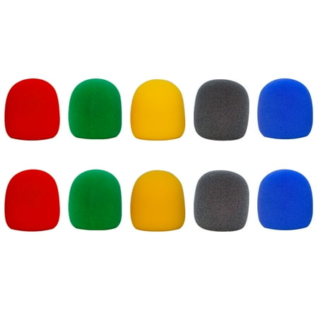 Seismic Audio 10 Pack of Colored Foam Microphone Windscreens - Microphone Covers Wind Screens Multi color - SAPT19-2Pack