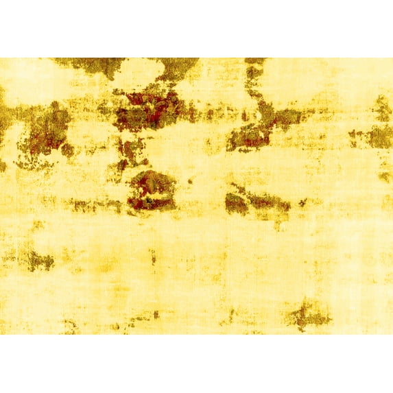 Ahgly Company Indoor Rectangle Abstract Yellow Modern Area Rugs, 2' x 3'