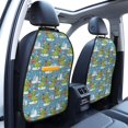 thumbnail image 3 of Naloa Dino Christmas Adventure Snowy Blue 2Pcs Anti-Kick Back Seat Cover Kick Mat, Car Seat Protector with 3 Storage Pockets, 3 of 8