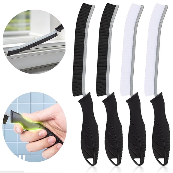 VANNYVANYA 4 Pcs Crevice Brush , Hard Bristle Grout Scrubber for Tiles, Home Cleaning Tools Kit