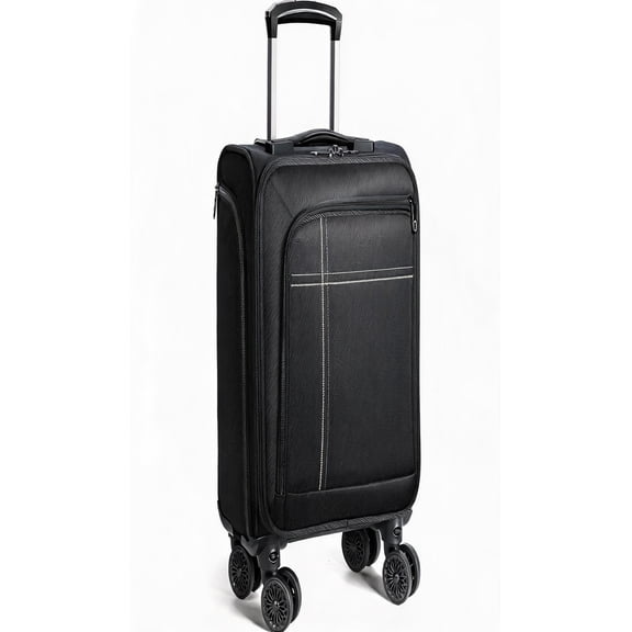 17 Inch Underseat Carry-On Luggage with Removable Spinner Wheels Softside Airline Approved Black