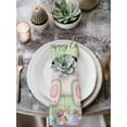 thumbnail image 2 of Easter Bunny Cloth Napkins Set of 8 Reusable Dinner Napkins, Colorful Eggs Cute Rabbit Green Country Wooden Cocktail Napkin Washable Table Napkins for Wedding/Holiday Party/Baby Shower 20"x20", 2 of 7