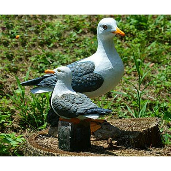2pcs Resin Craft Seagull Statue Garden Sculpture Outdoor Landscape Decoration