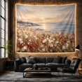 thumbnail image 6 of Wildflower Meadow & Coastal Sunrise in Hazy Sky, Serene Impressionist for Art Lovers, Botanical Home Decor, Housewarming Gift, Tapestry Wall Hanging for Living Room and Bedroom, 6 of 7
