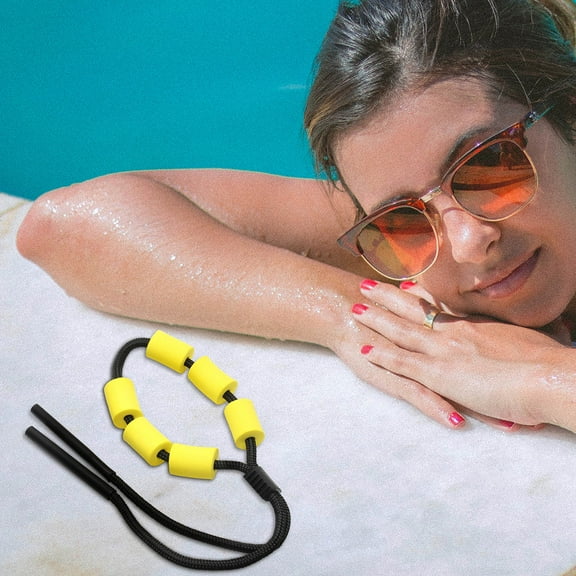 FUEENIRVA 8Pcs Eye Glass Strap For Swimming And Sports Eyewear 13.4X1.3in Yellow Polyester Foam