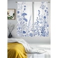 thumbnail image 4 of Sheer Curtains 63 Inches Long, Blue Flower Plant Light Filtering Window Curtains for Living Room/Bedroom, Retro Country Tree Branch Leaves Rod Pocket Voile Sheer Curtain Drapes, 52"W x 63"L, 2 Panels, 4 of 8
