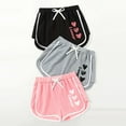 thumbnail image 2 of ZACPNCV 3-pack Shorts for Girls Summer Elastic Casual High Waisted Loose Shorts Pink 8-9 Years, 2 of 7