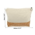 thumbnail image 4 of 1 bolsa de maquillaje portátil, bolsa de aseo, organizador de cosméticos para viajes, patrón de grano de madera, 8.11 x 5.51 pulgadas, lona beige, 4 of 7