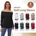 thumbnail image 4 of Asklazy Women's Long Sleeve Crew Neck Knitted Pullover Sweater,White,L, 4 of 9